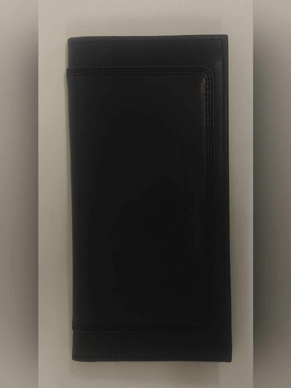 Carhartt Rodeo Leather Wallet Triple Stitch Bifold Black Genuine Leather
